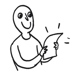 Person looking at some paper